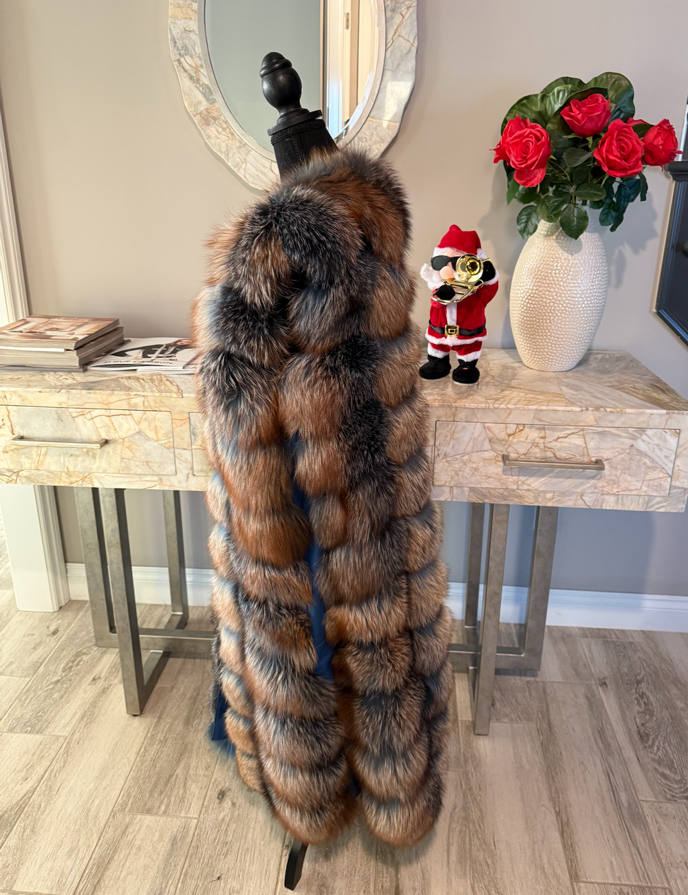 Best Fits Size XXL : Blue Gina Vest (4 inches shorter than original)