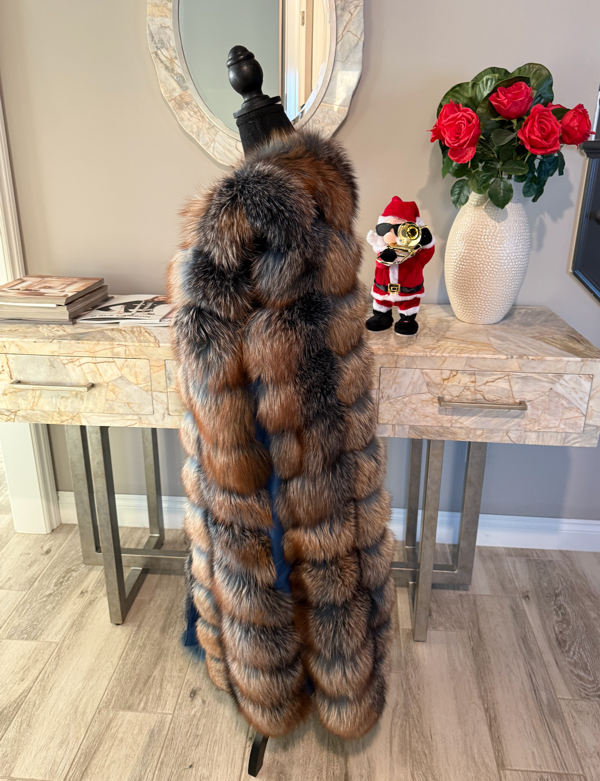 Best Fits Size XXL : Blue Gina Vest (4 inches shorter than original)