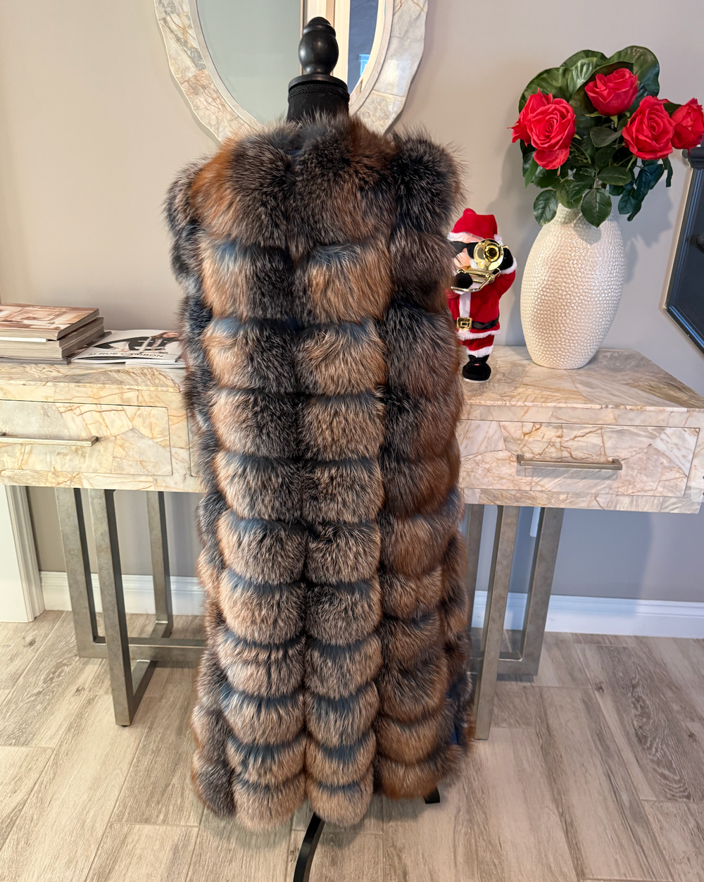 Best Fits Size XXL : Blue Gina Vest (4 inches shorter than original)