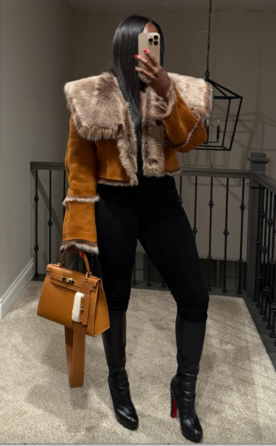 Size S Skylar Cropped Shearling