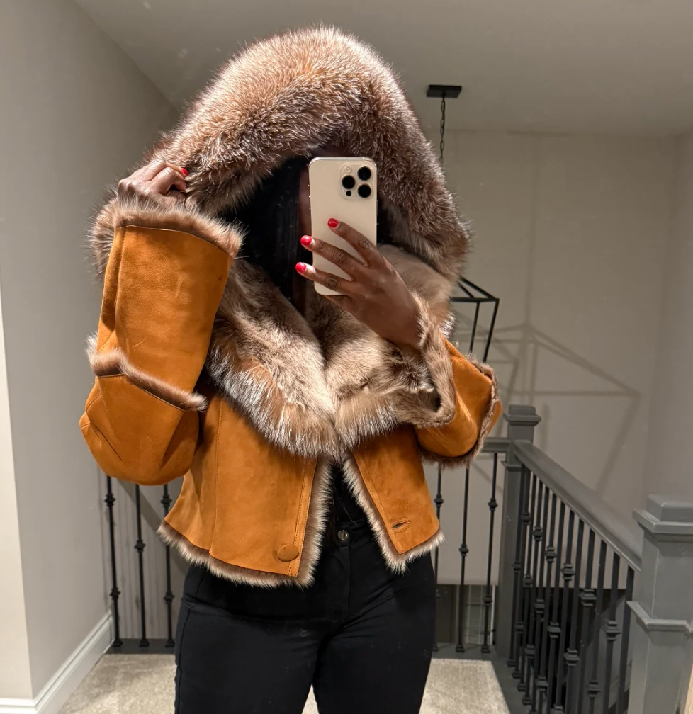 Size S Skylar Cropped Shearling