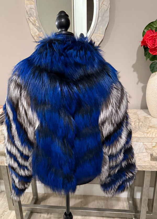 Size XXL: Thurmand in Royal blue and silver fox