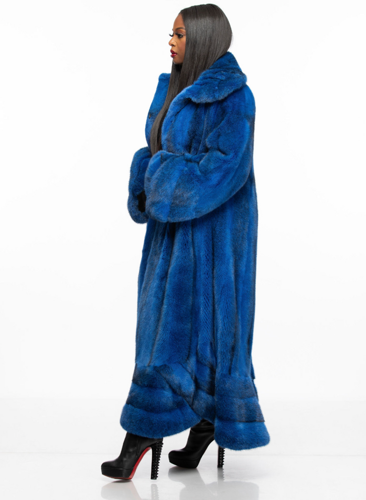 riri様　Acka fur flare middle coat size1 Drea Full Length Swing Mink: Electric Blue – The Fancy Success