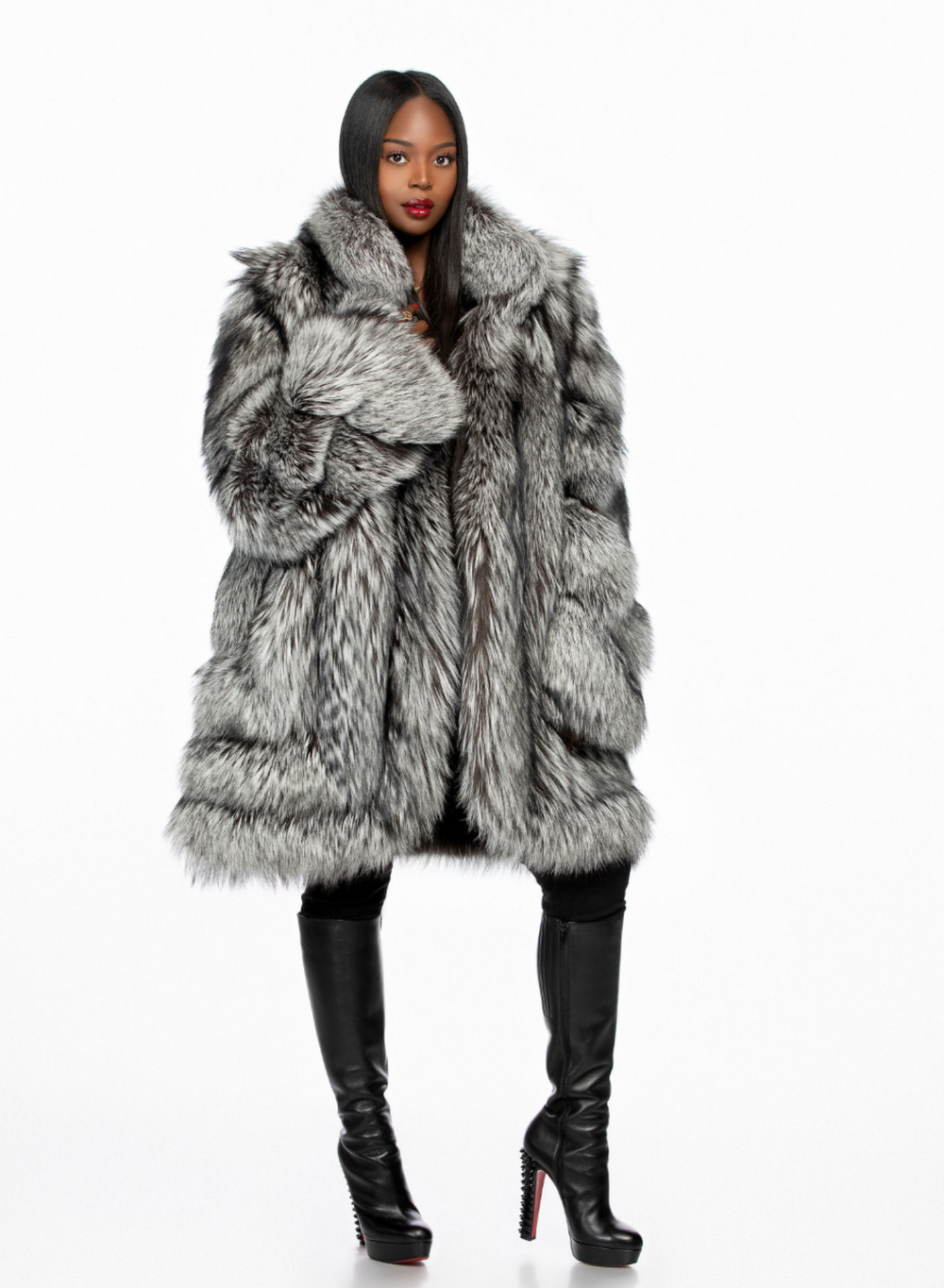 Silvia Silver Fox Coat