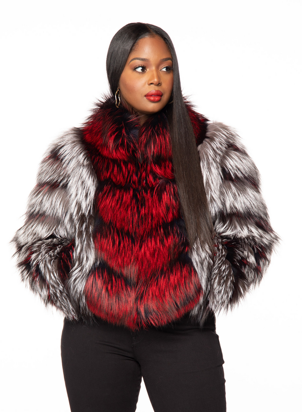 Thurmand Silver Fox Fur Jacket