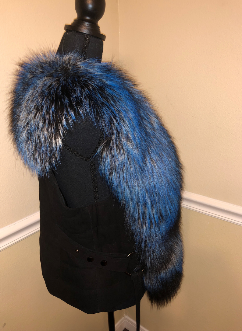 Candice Silver Fox Fur Vest Size XL