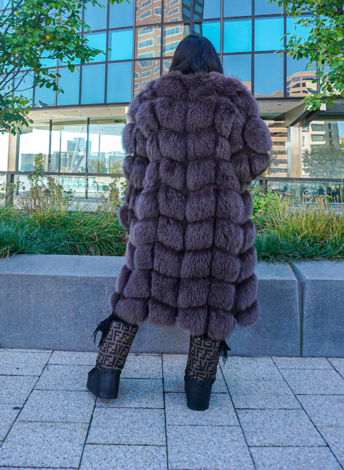 Eva Fur Coat W/ Detachable Fur Sleeves