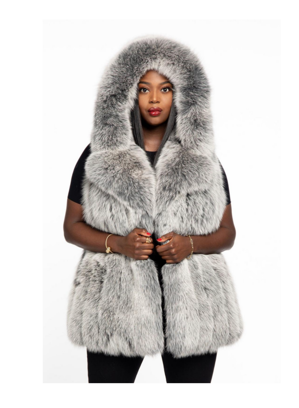 Size M. Fox Fur Vest