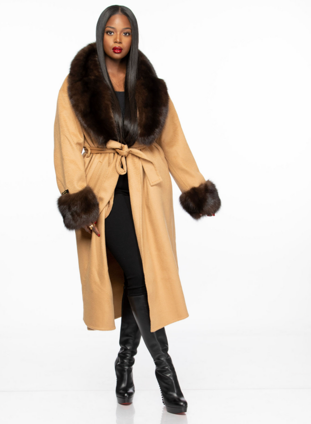 Journey Cashmere and Sable Wrap Coat The Fancy Success