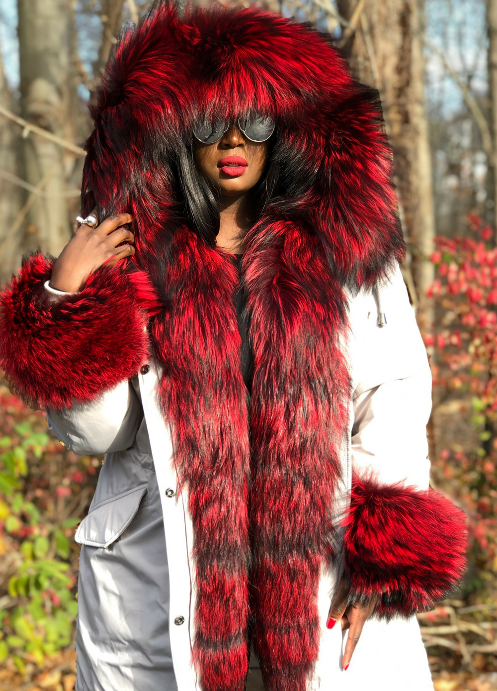 Colored 2025 fur parka