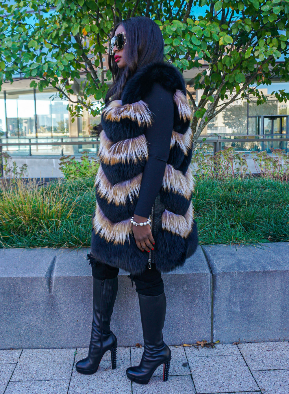 Mariah Two-Tone Fox Fur Vest
