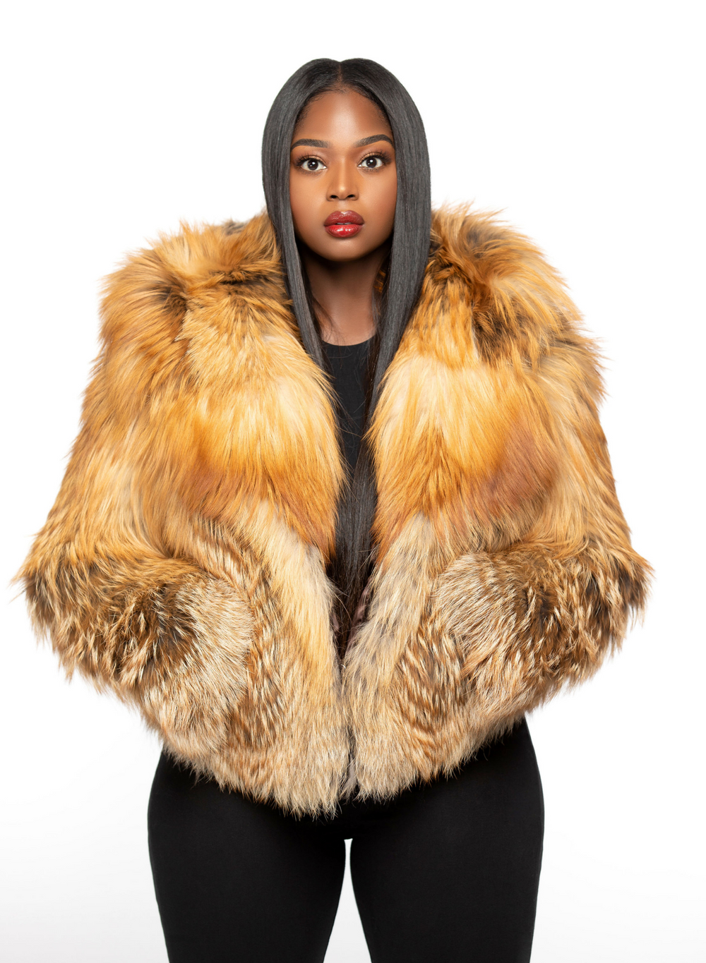 Nisha Gold Fox Jacket