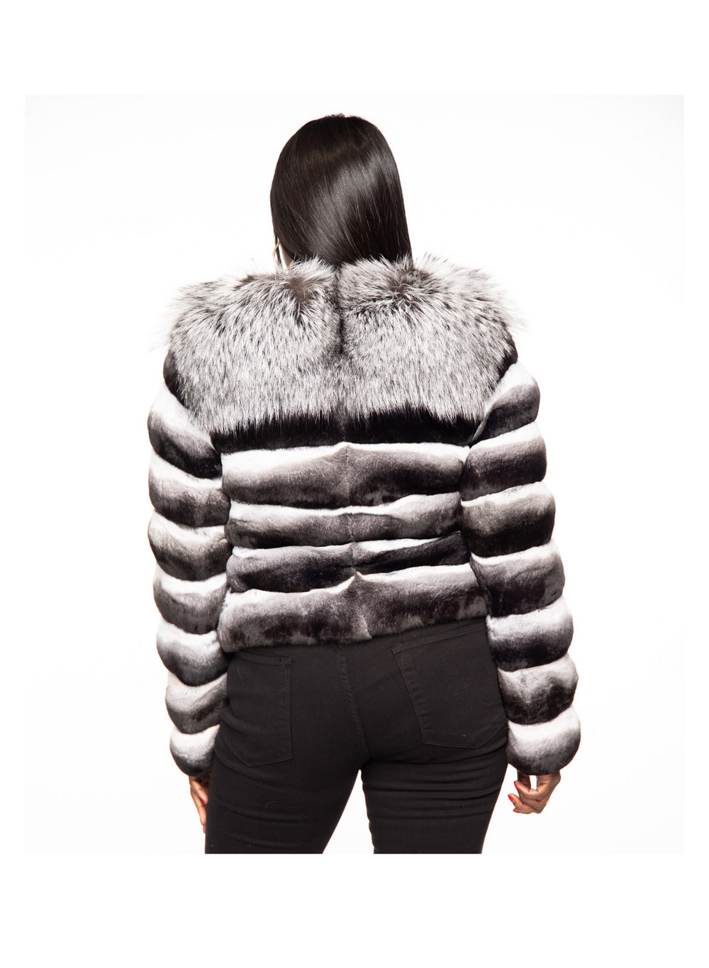 Roz II Chinchilla and Silver Fox Jacket