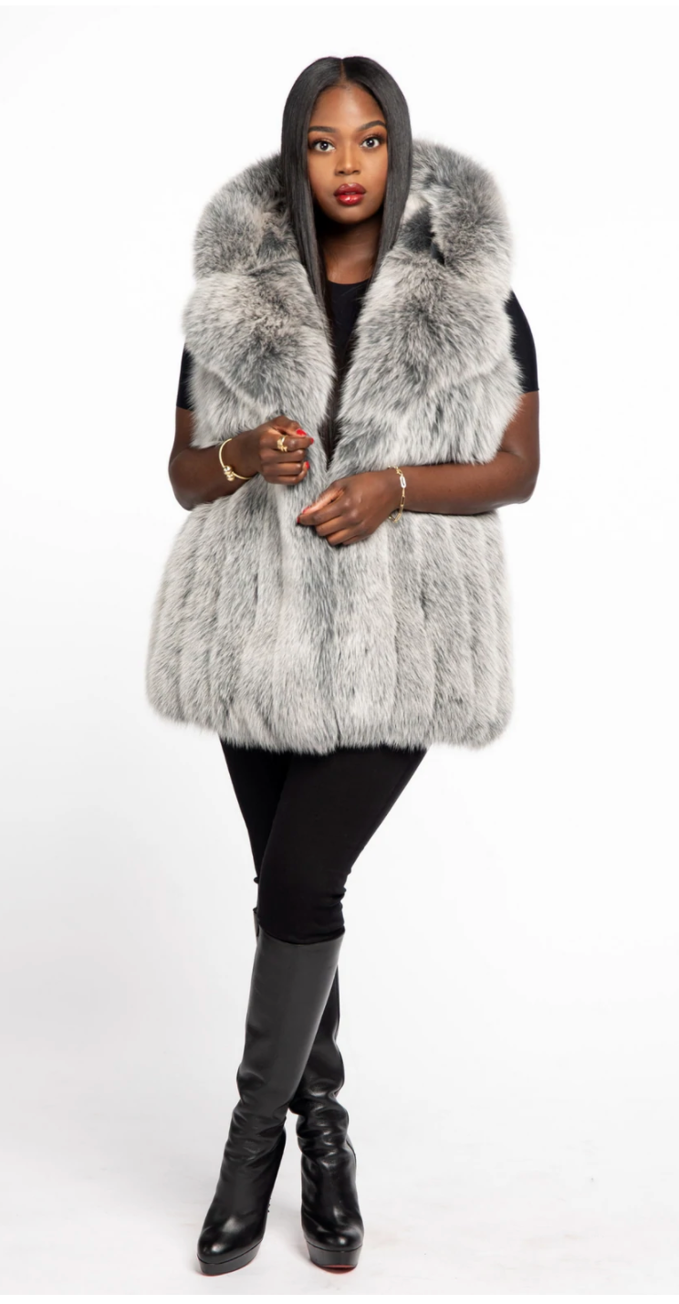 Plus Size 1x 2x Hayden Fox Fur Vest The Fancy Success