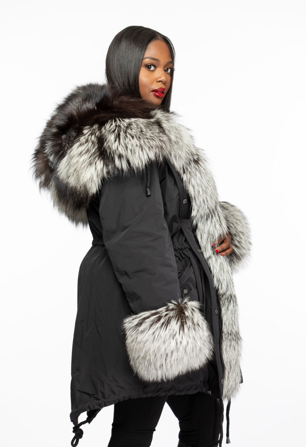 Landon Silver Fox Fur Parka