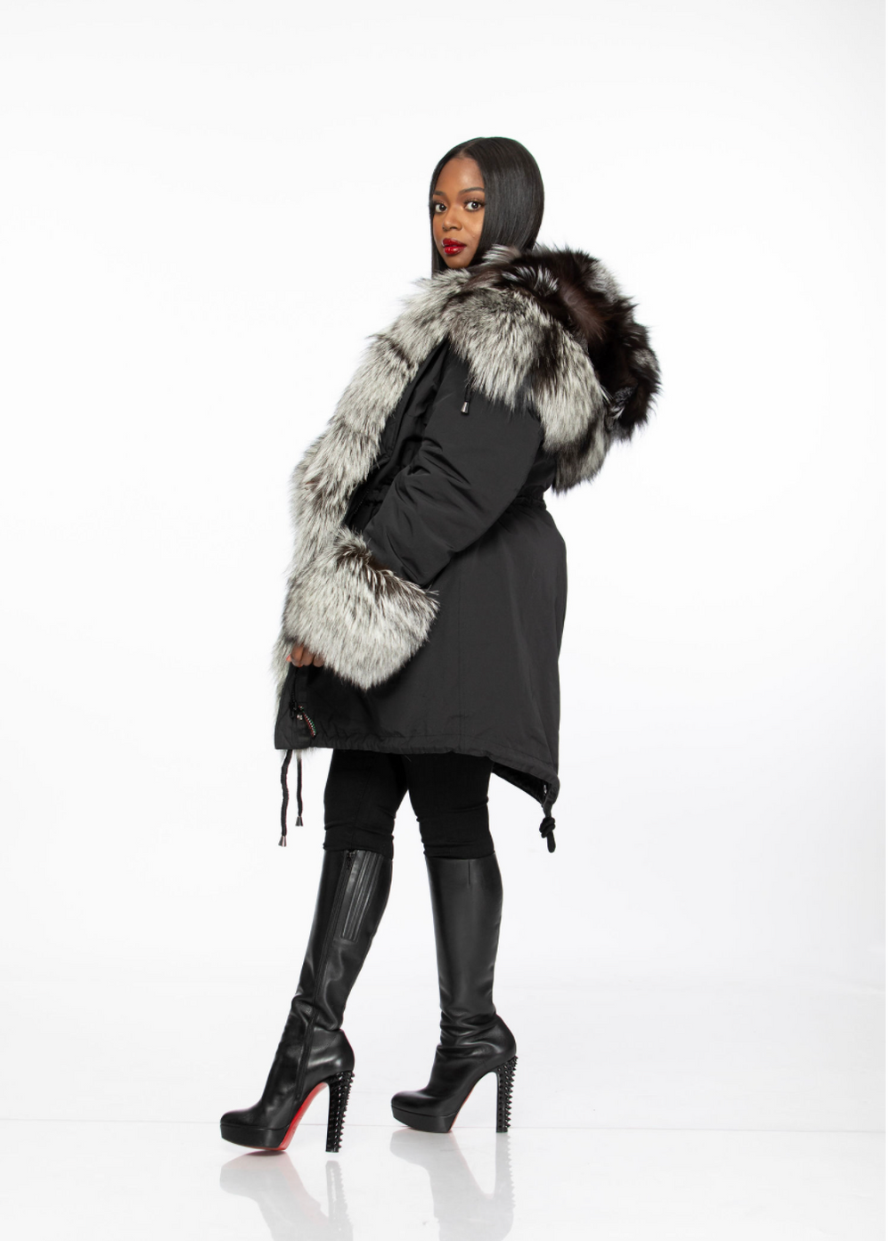 Landon Silver Fox Fur Parka