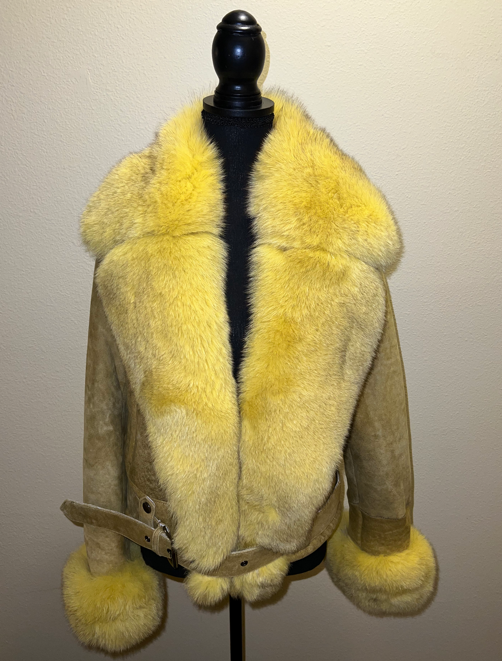Size S: Amina Mustard Shearling