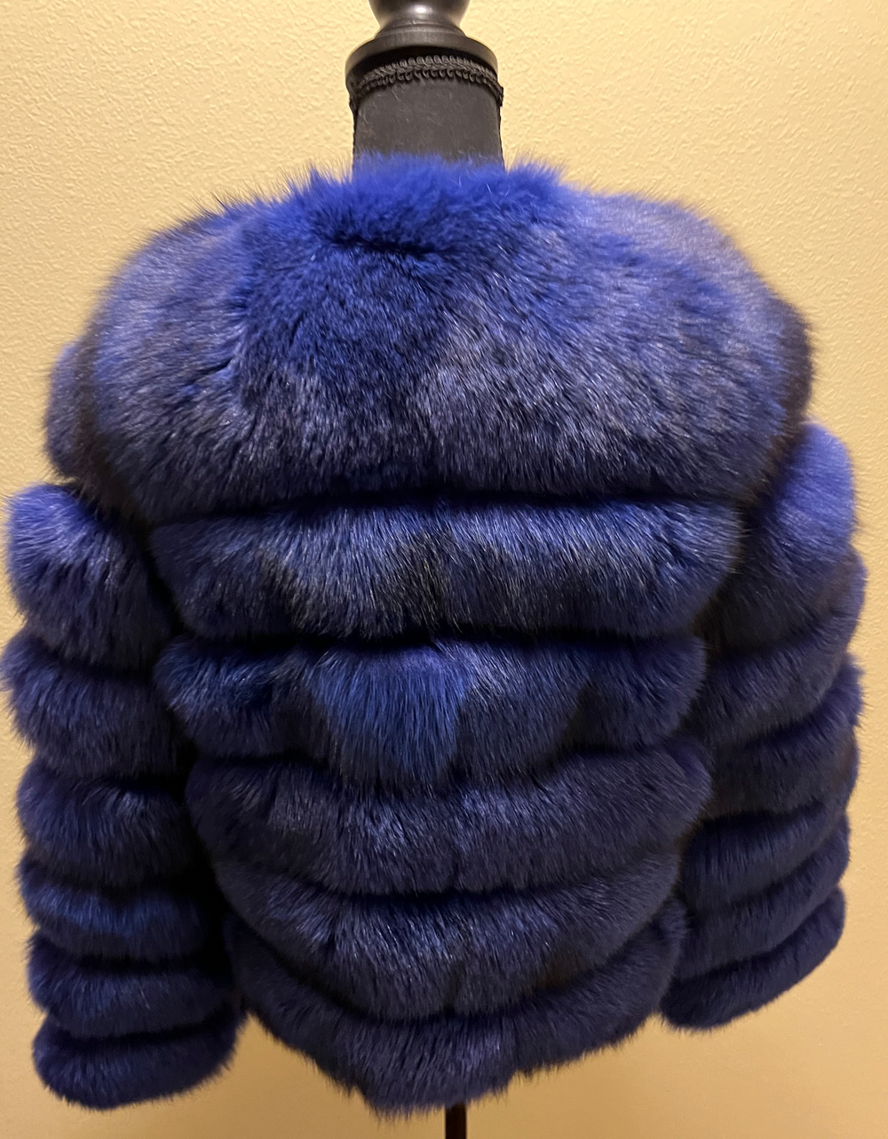 Size L Royal Blue Fox Fur Coat