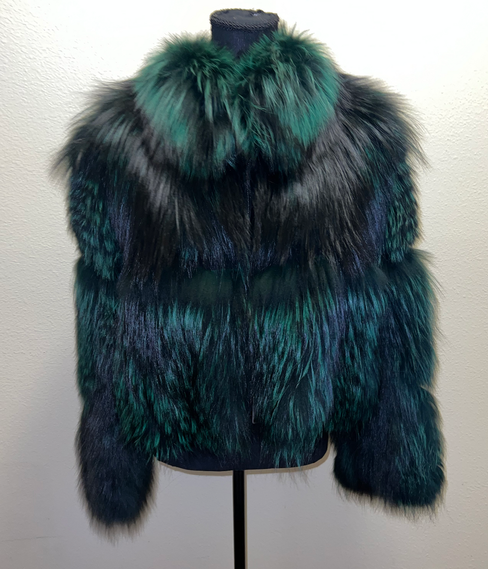 Size XL: Green silver fox jacket