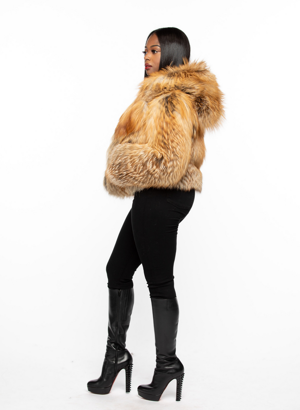 Nisha Gold Fox Jacket