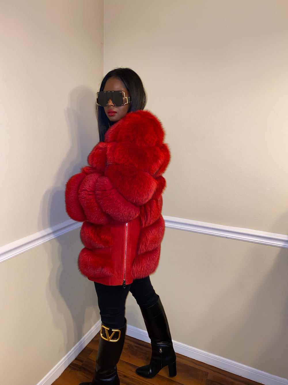 Red fox fur size M