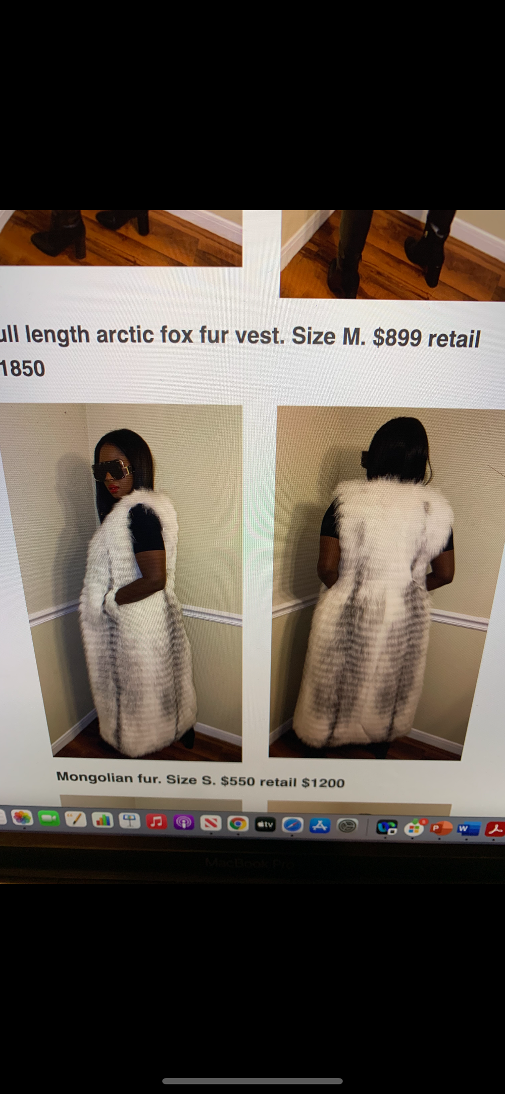 Sample sale Arctic fox size M