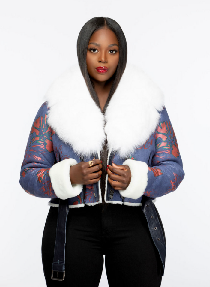 Ivy Floral Print Shearling