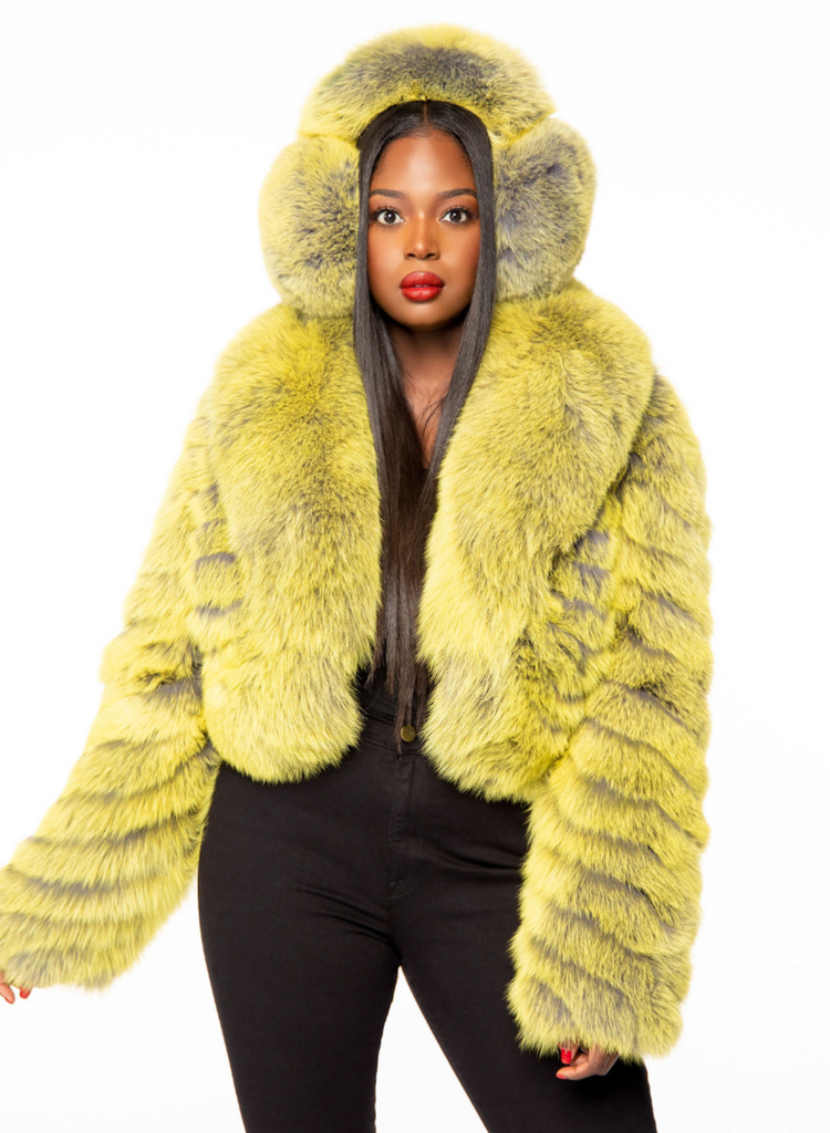 Knee-Length Fox-Fur Coat for Women