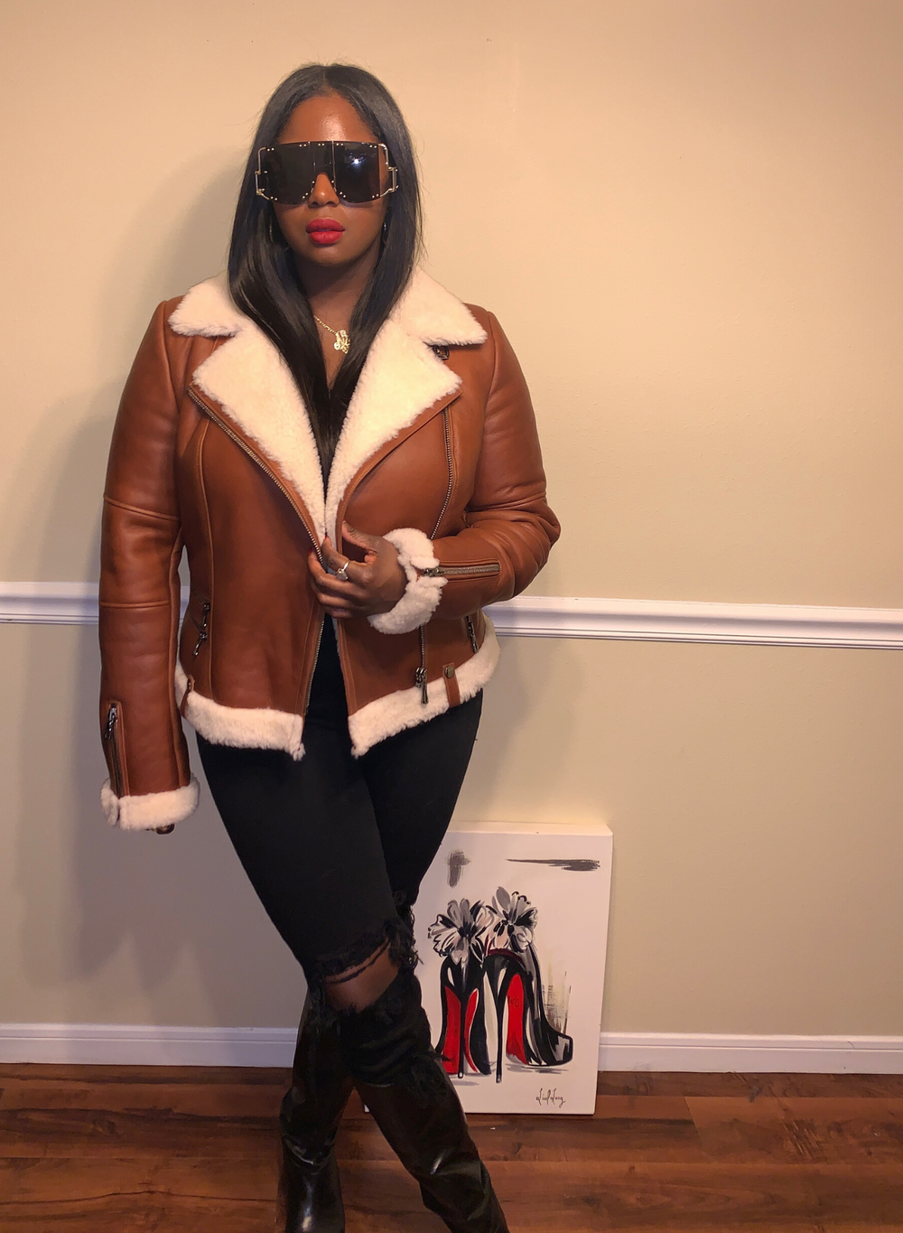 Sheepskin jacket Size M.